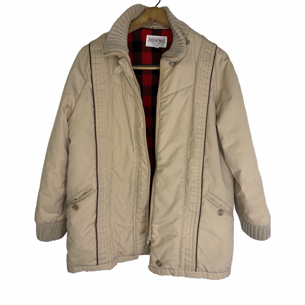 Vintage 70s Nelson Hall Cotton Blend Retro Barn Coat WM Cottage Core Lumberjack